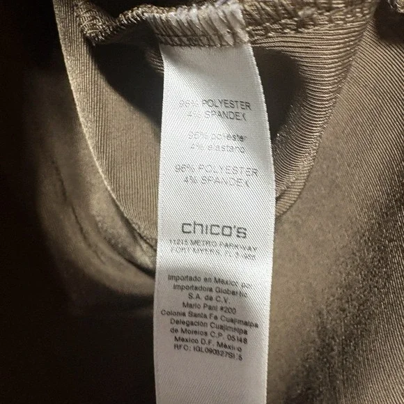 Chicos Tunic Womens M Tan Brown Cap Sleeve Oversized Stretch Knit Basic - Picture 8 of 8